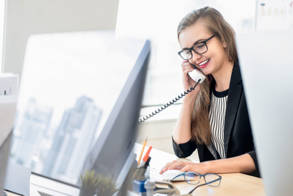 Receptionist tracked call is being monitored