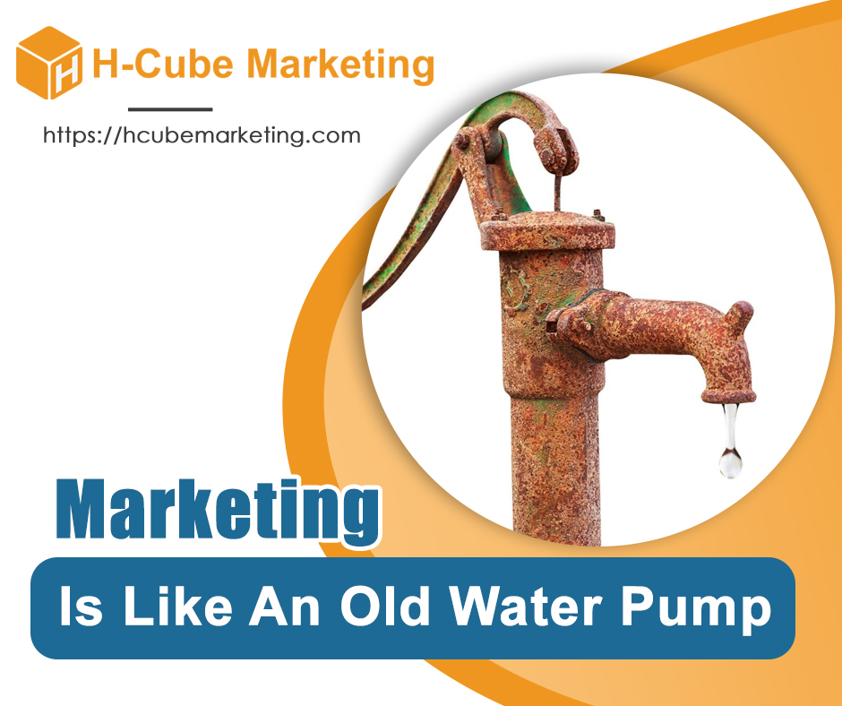 Marketing is like an old water pump. H-cube marketing.